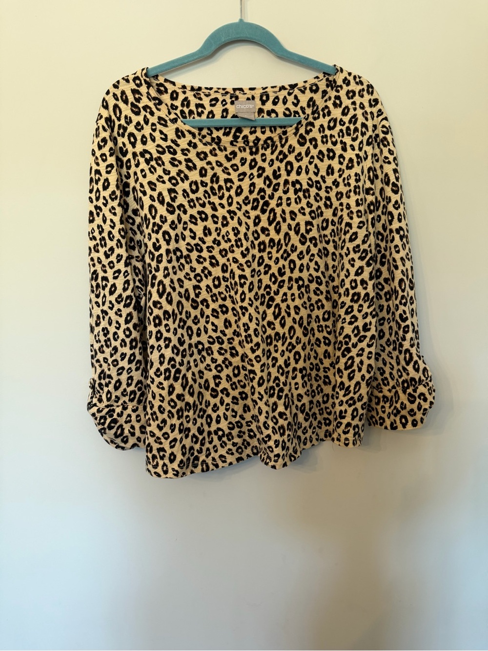 Cotton/Modal blend leopard print top size XL